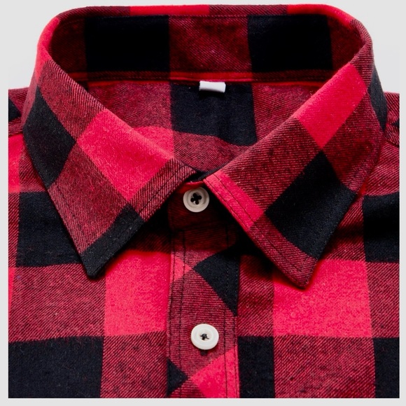 Buffalo Plaid Flannel Button-Down Shirt Size M - Picture 2 of 4